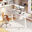 Bureau électrique debout avec 4 tiroirs sous le bureau, bureau réglable en hauteur avec prises de courant intégrées, bureau debout avec structure réversible, bureau personnel avec plateau caché pour la gestion des câbles-892312378-1002056799