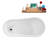 60" Streamline Soaking Freestanding Tub and Tray With Internal Drain-101698050