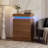 Modern 3-Drawer Nightstand with LED Light and Charging Station, 26.9" Tall Bedside Table with USB Ports & Outlets for Bedroom, Apartment, Dorm Room-1962375727
