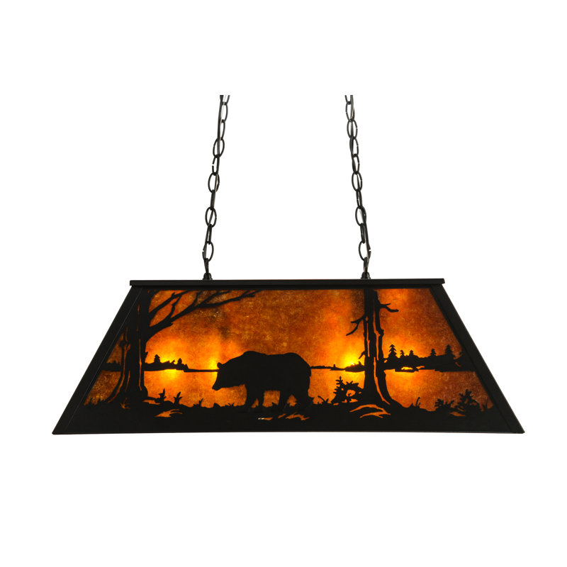 Bear at Lake 6 - Light Pendant, 24" - 44.5" H x 33" W x 17" D