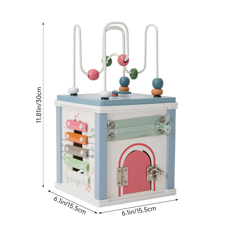 Wooden Activity Cube Montessori Educational Toy