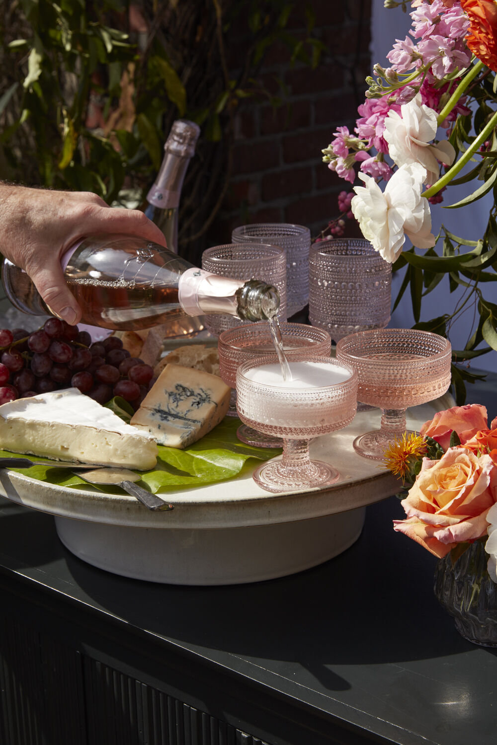 Coupe Glass, Pink