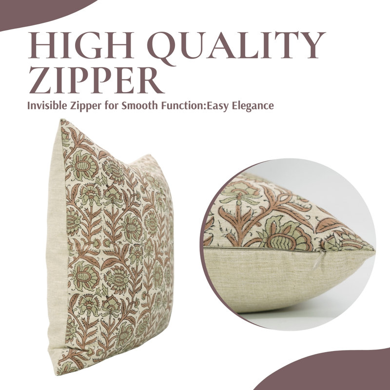Fabdivine Vintage Jaipuri Jaal Block Print Cushion Cover Handmade Decorative Pillow for Living Room Size-22X22 Inch