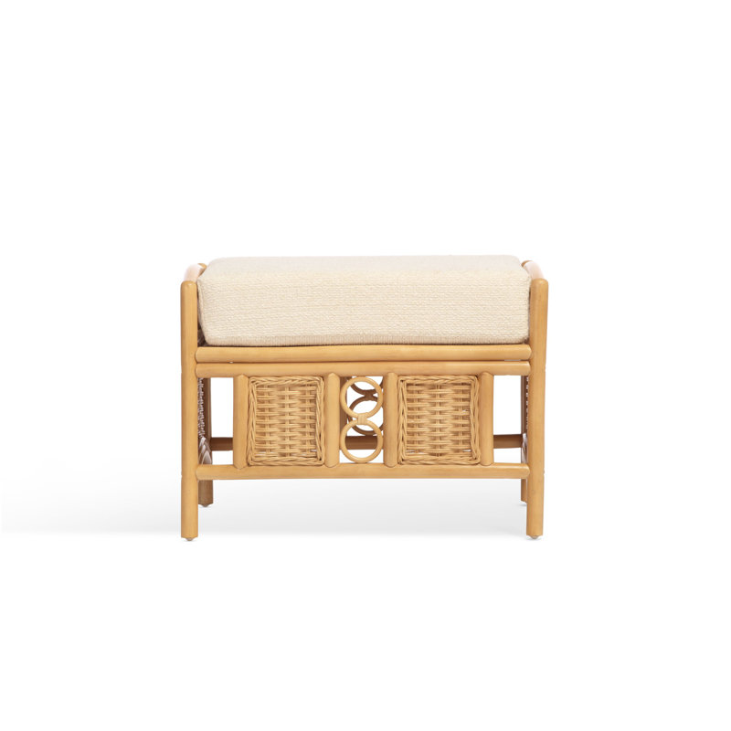 63cm Wide Solid Colour Footstool Ottoman, White