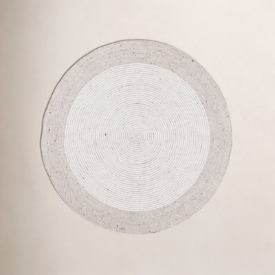 Aria Geometric Hand-Woven Wool/Cotton Beige/Ivory Area Rug