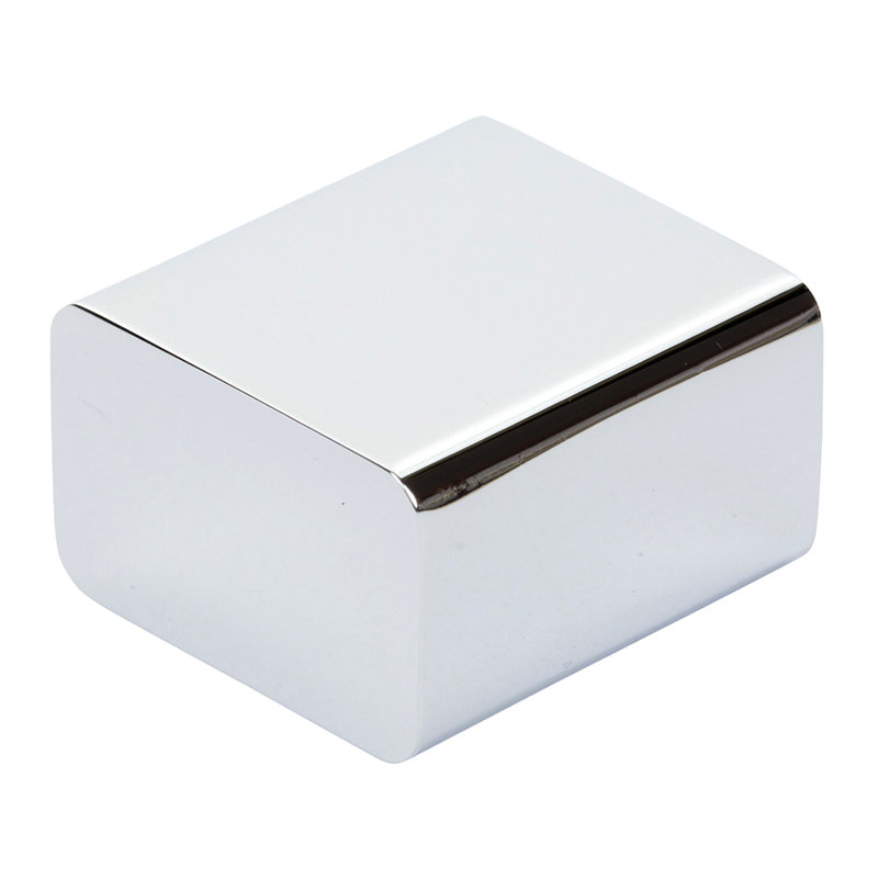 Polished Chrome Square Modern Rectangular Knob