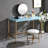 Midriaks Gold Finish Writing Desk W/USB-1692926290