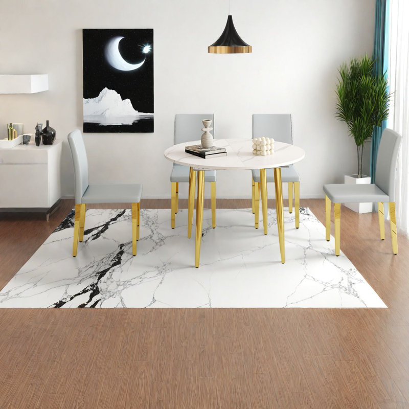 Extendable Dining Table Sets(must Include Both Table And Chair), Mdf Modern Home Dining