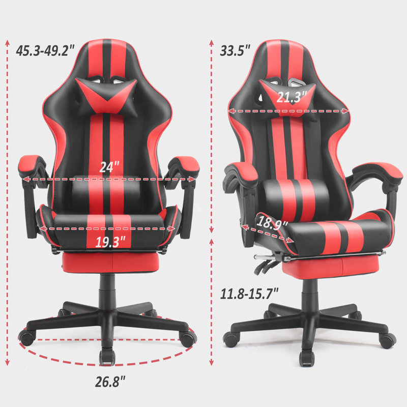 Fauteuil de jeu ergonomique pour adultes Soontrans, Rouge