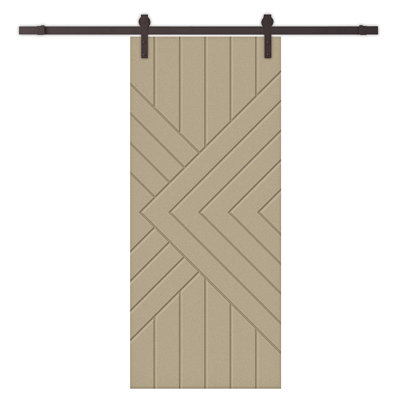 Hollow Paneled Painted without Installation Hardware Kit Barn Door
