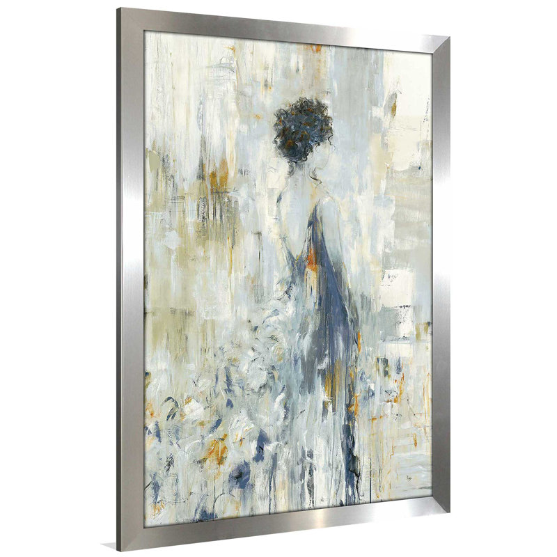 Fond Reflections - peinture sur toile à cadre flottant, Encadrement argenté, H 27,5 po x l 21,5 po x P 0,75 po