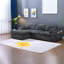 Canapé modulaire moderne en tissu gris avec repose-pieds