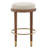 Modern Upholstered Bar Stool Without Backrest With Gold Ring Stirrups-1434673769