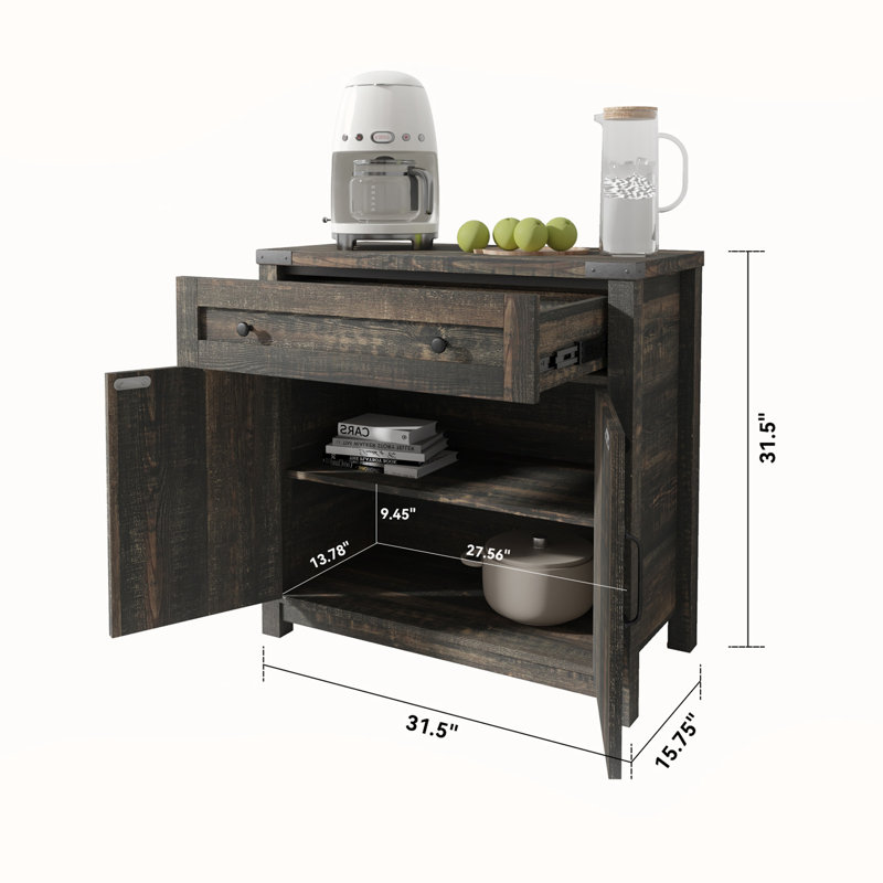 Console Table with  Drawers, Grey Brown
