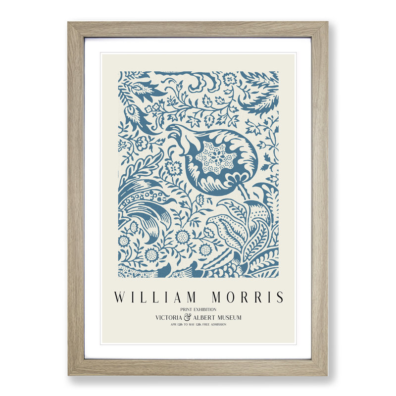 Indian Pattern Vol.2 by William Morris - Picture Frame Painting, 65cm H x 48cm W x 2cm D, Oak Framed