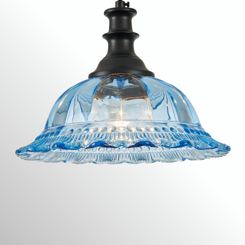 Lustre noir mat de 9,45 po, H 6,69 po x l 9,45 po x P 9,45 po, Bleu, Matte Black