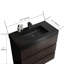 Armoire de salle de bain 36 po en noyer - Lavabo inclus, meuble-lavabo élégant en noyer, glissières silencieuses