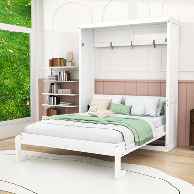 Lit escamotable en bois peu encombrant avec conception d'armoire
