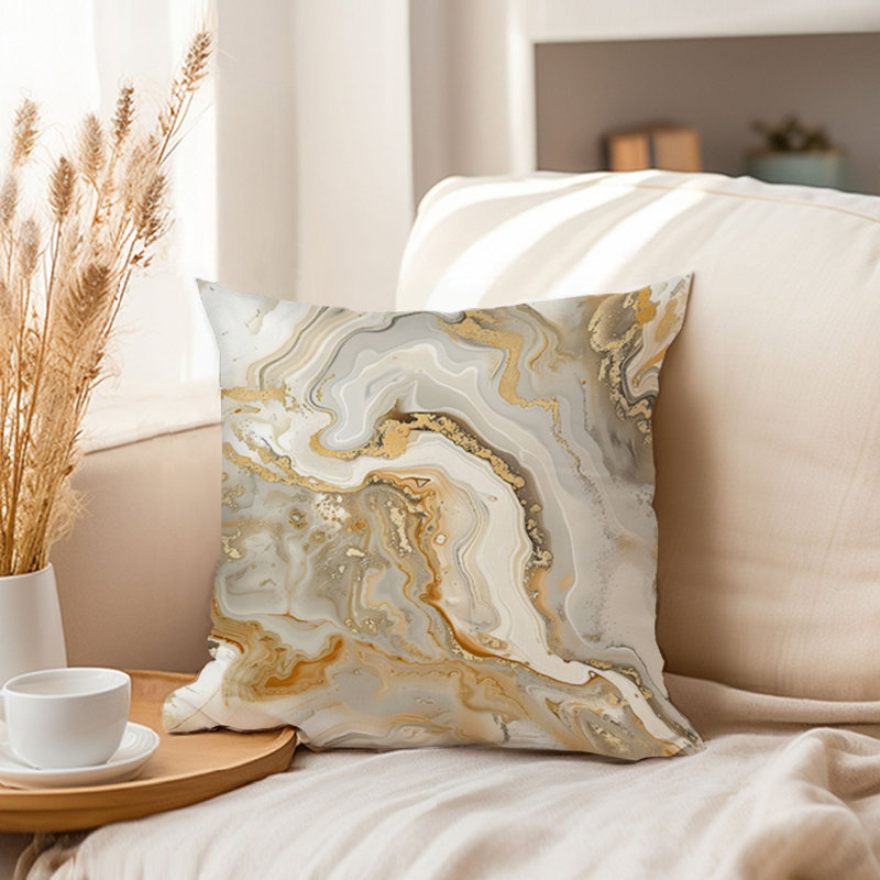 Abstract Gold Geode Crystals Marble VI Modern