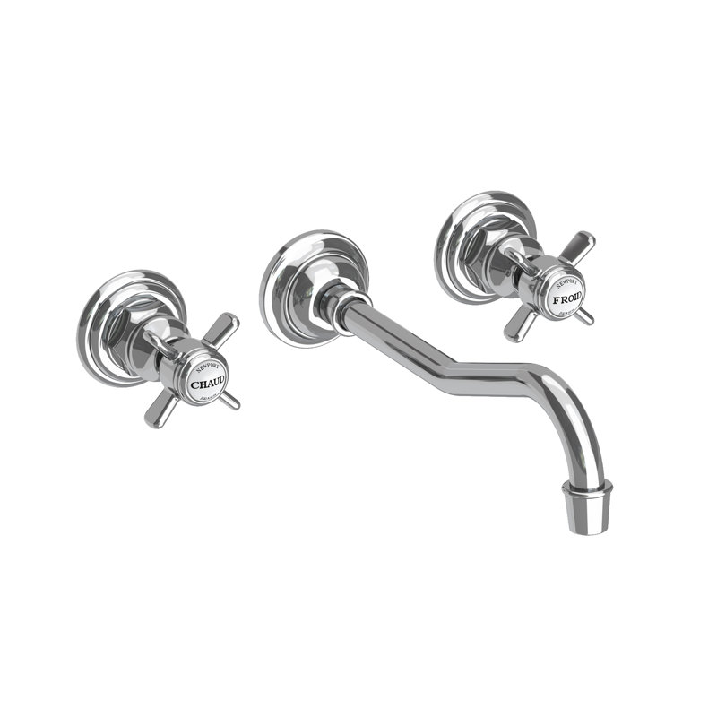 Fairfield Wall Mount Bathroom Faucet, Polished Chrome