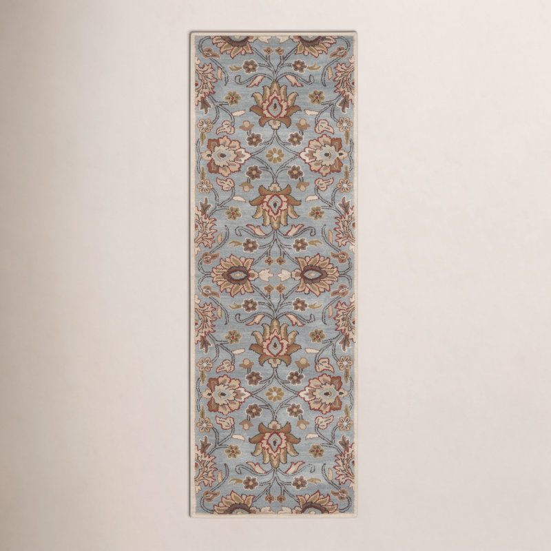 Tapis gris moyen en laine Arden, Tapis de couloir 2 pi 6 po x 8 pi