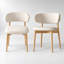 Chaise de salle à manger ergonomique blanche Mid-Century de 2 pièces en bois de frêne, convenant à de multiples espaces de maison, avec des marches à configuration simple (2), fabrication en bois, repas et rassemblements confortables