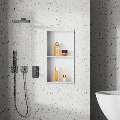 Stainless Steel Shower Niche, Shower Niche Insert for Bathroom, Vertical/ Horizontal Install