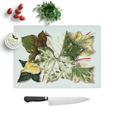 Tempered Glass Selection of Ivy Leaves by Shirley Hibberd Chopping Board