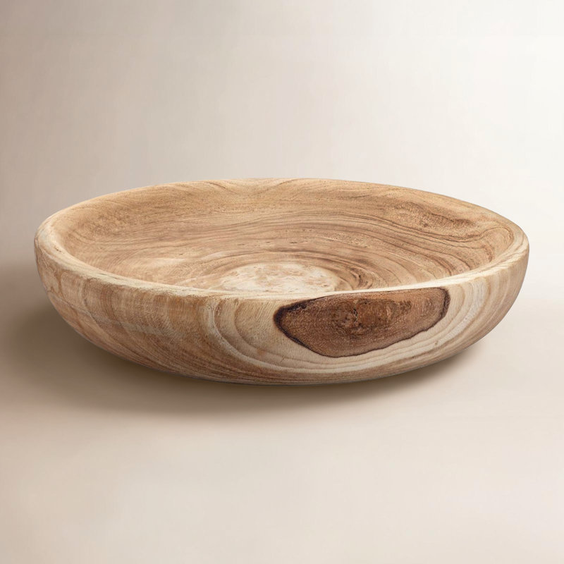 Handmade Wood Decorative Bowl, 4.5" H x 20.5" W x 20.5" D