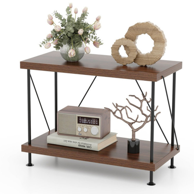 2-Tier Multipurpose Display Rack with Metal Frame