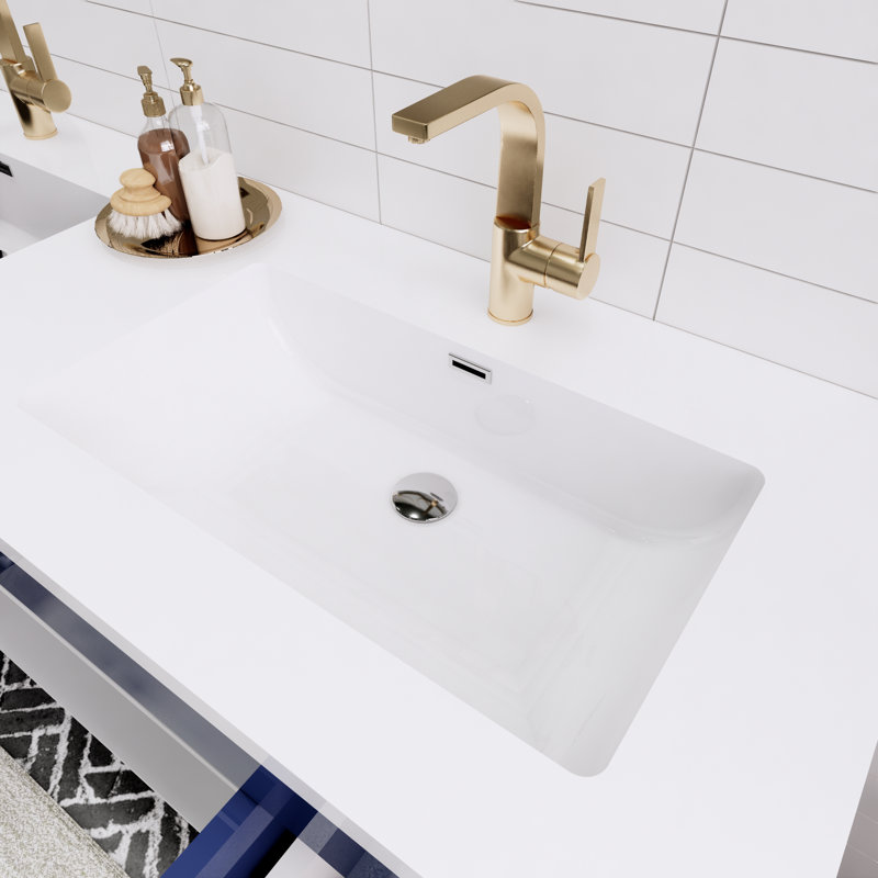 Ensemble de meuble-lavabo double 60 po Tenshi, Bleu nuit