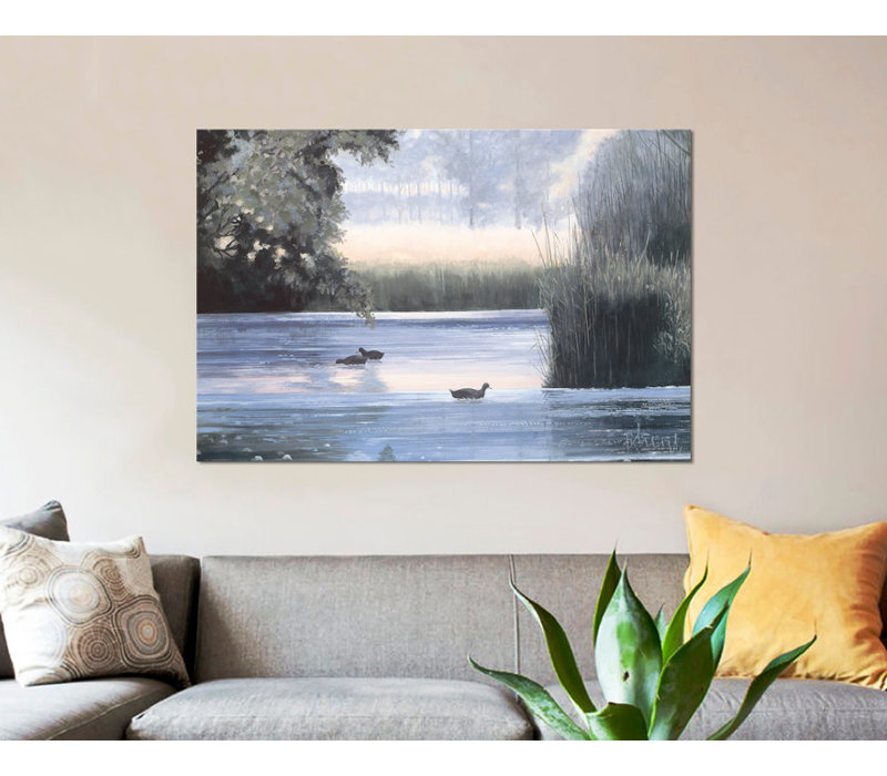 «Water Base II», reproduction sur toile, H 12 po x l 18 po x P 1,5 po, Toile tendue, Pas de tapis