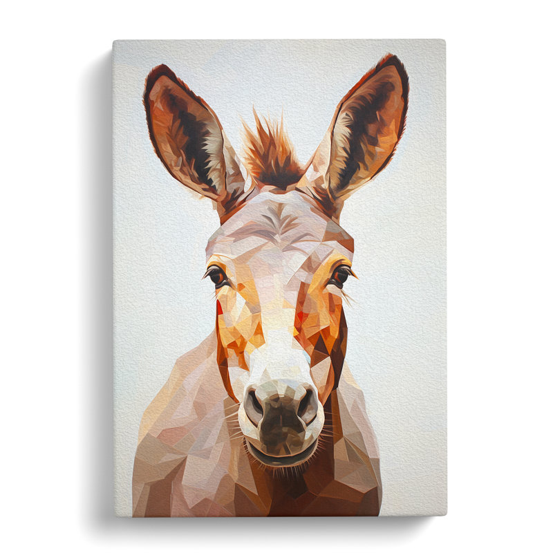 Donkey Geometric - Wrapped Canvas, 60cm H x 40cm W x 3cm D