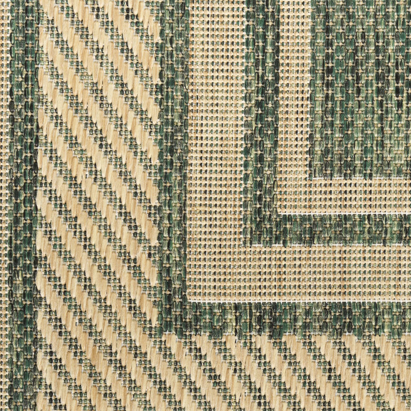 Horizon Indoor/Outdoor Modern Rug, Runner 2' x 6', Green