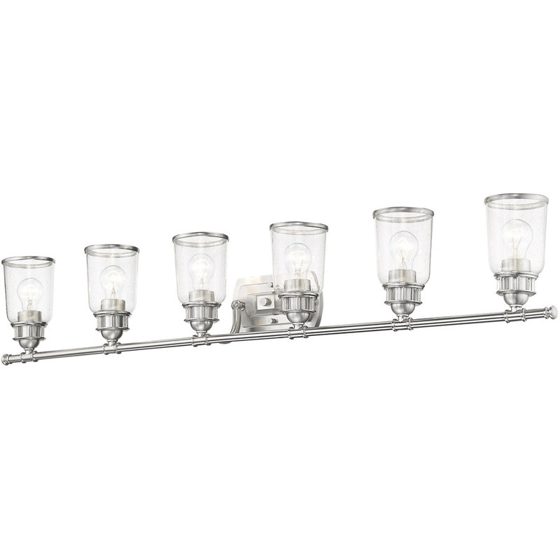 Éclairage pour meuble-lavabo 6 lumières, Nickel brossé
