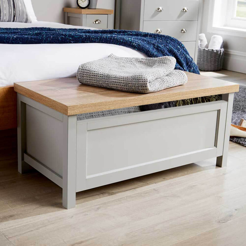 Spratt Storage Ottoman Bench Chest, Grey/Oak
