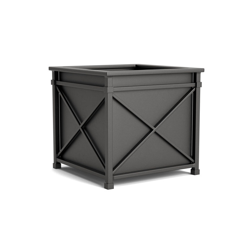 Venetian Metal Planter, Textured Pewter