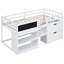Lit mezzanine simple de taille simple en blanc avec rangement roulant - Bois massif pour un bureau de configuration de chambre à coucher pratique-1627903747