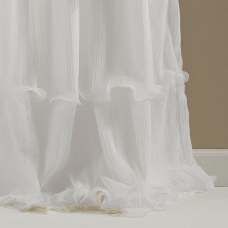 Lush Decor Nerina Semi-Sheer Single Curtain Panel, White