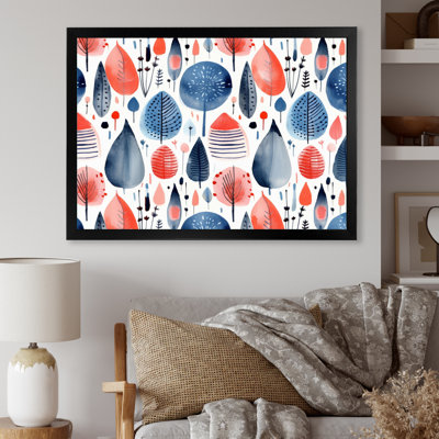 «Blue Coral Scandinave Floral Elegance I», reproduction sur toile