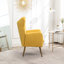 Fauteuil d'appoint en velours à boutons et à oreilles avec revêtement en velours