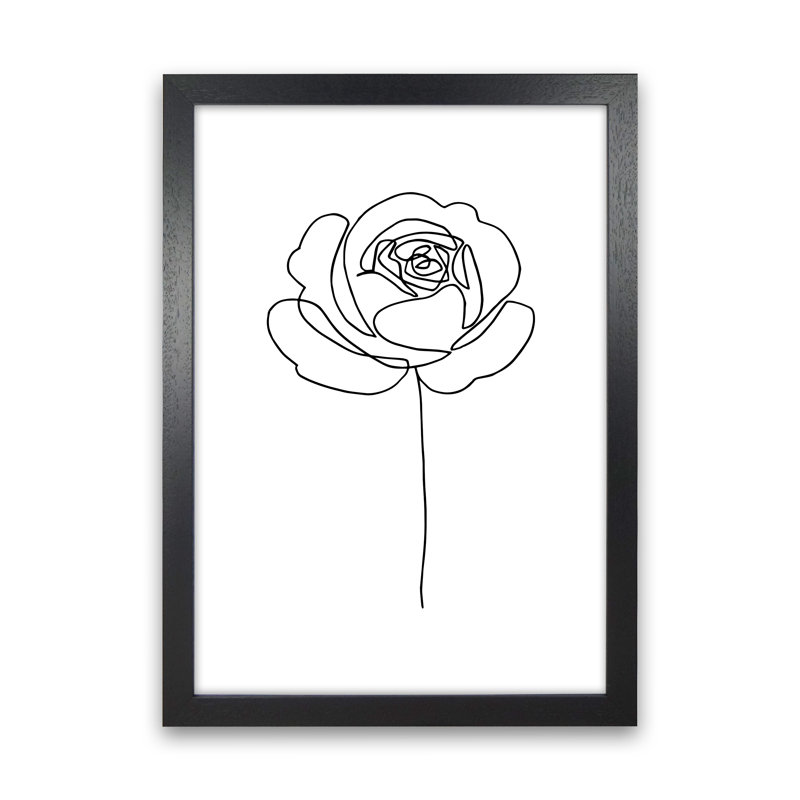 Rose - No Frame Print, 88cm H x 64cm W x 3cm D, Black Frame