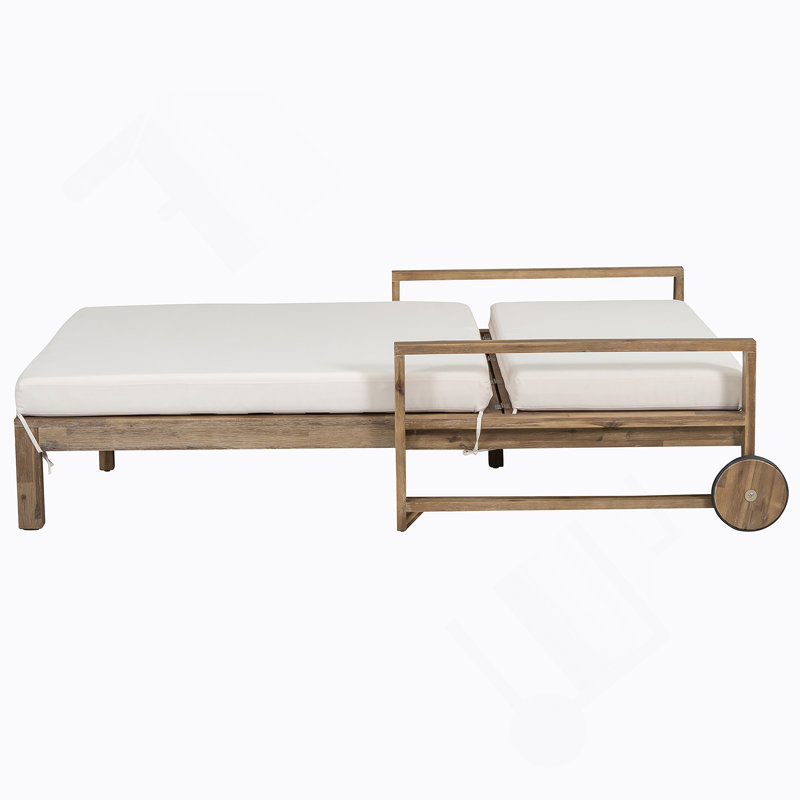 1-Piece Farmhouse-Styled Wooden Outdoor Sunbed For Ultimate Relaxation Outdoor