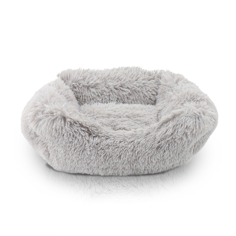 Lit pour chien Elam Super Lux Shaggy, Moyen (l 24 po x P 20 po x H 7,5 po), Gris