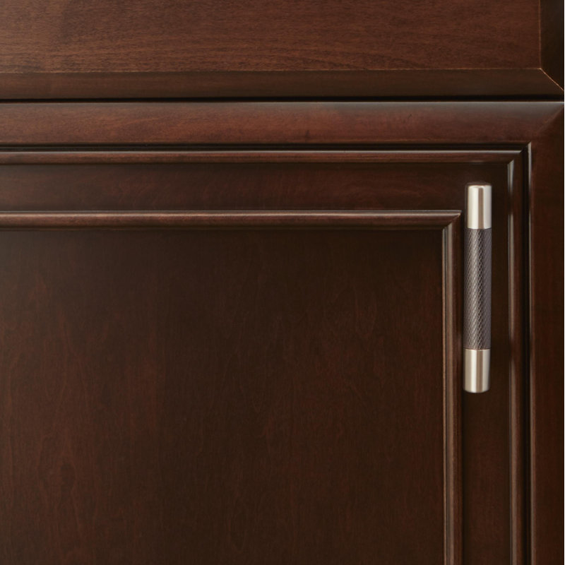 Polished Nickel and Gold Modern Cabinet Pull with Mounting Hardware