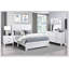 Commode à 6 tiroirs moderne à finition blanche avec quincaillerie noire, solution de rangement durable et élégante pour chambre à coucher