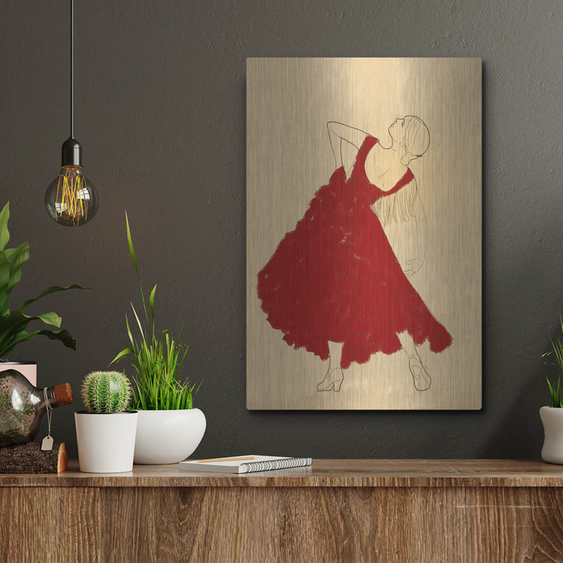 «Danseuse de flamenco espagnole dans une robe rouge» par Sabrina Balbuena, H 16 po x l 12 po