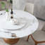 Table de salle à manger moderne en marbre, table ronde en pierre frittée de 59 po pour la salle à manger, cuisine, coin-repas, espace compact avec plateau tournant (6 chaises)-958808483