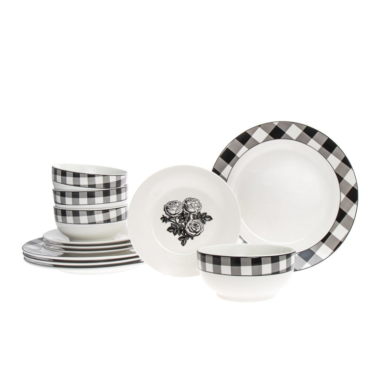Elegance in Porcelain 12-Piece White Dinnerware Set, Service for 4