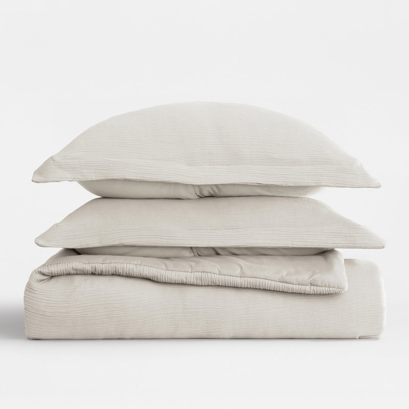 Cloud Gauze Textured Comforter Set, Dune, Twin / Twin XL Comforter + 1 Sham